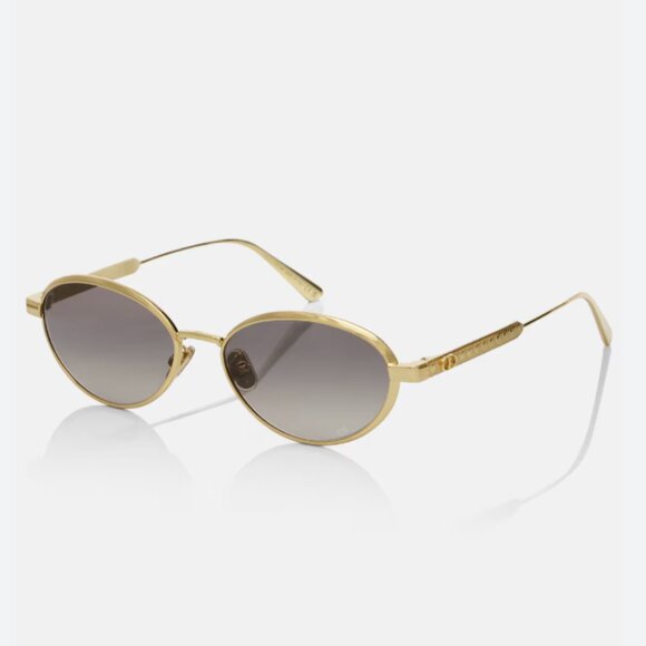 NEW DiorCannage R1U oval-frame gold-tone sunglasses Gold DIOR SUNGLASSES - Picture 1 of 3